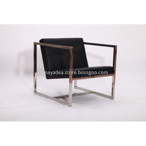 Black leather Angles Lounge Chairs